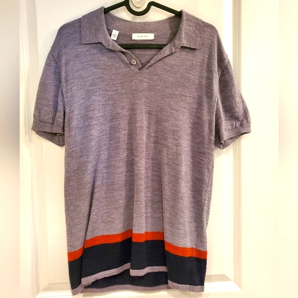 Nominee Wool Grey Polo Shirt US Small - Made in Italy - Picture 2 of 9